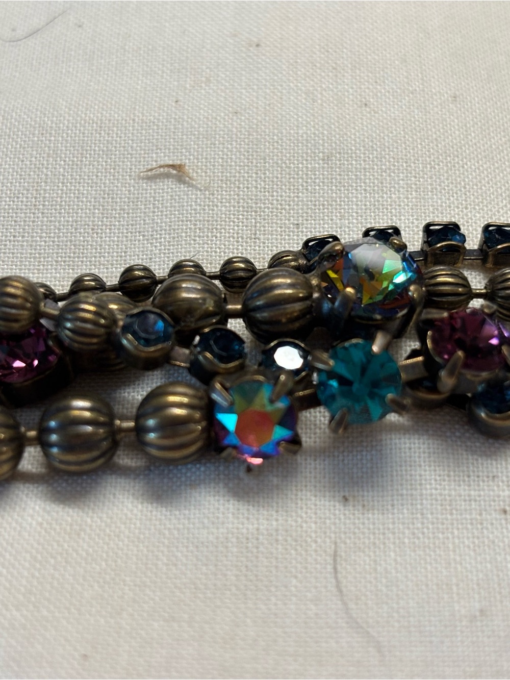 Sorrelli Multicolor Crystal Wrap Bracelet with Antique Gold Beads - Picture 2 of 4